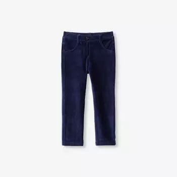 Брюки велюровые с резинкой на талии, 18 месяцев-6 лет Benetton, синий