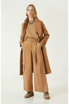 Брюки верблюжьего цвета Network, коричневый