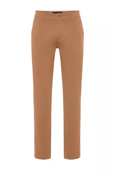 Брюки верблюжьего цвета Trendyol, коричневый