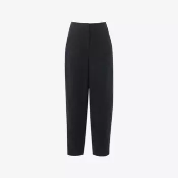 Брюки Whistles с высокой посадкой и расклешенными штанинами из льна, черный