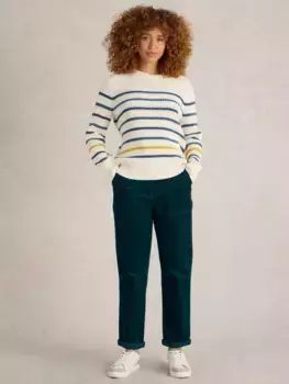 Брюки White Stuff Twister Organic Cotton Blend Corduroy, темно-зеленый