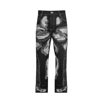 Брюки Who Decides War Darning Side Embroidery Pant, черный