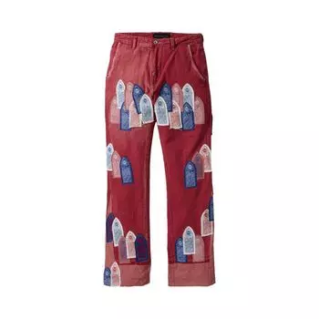 Брюки Who Decides War Patched Arch Carpenter Pant 'Crimson', красный