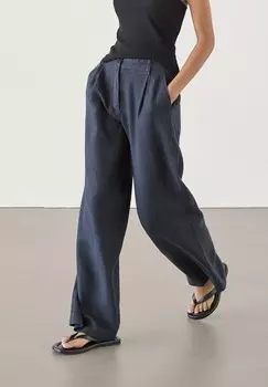 Брюки WIDE DARTED Massimo Dutti, темно-синий