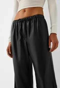 Брюки WIDE-LEG Bershka, черный