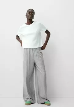 Брюки WIDE LEG Bershka, серый