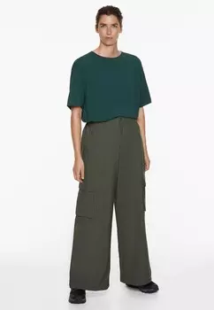 Брюки WIDE-LEG CARGO OYSHO, хаки