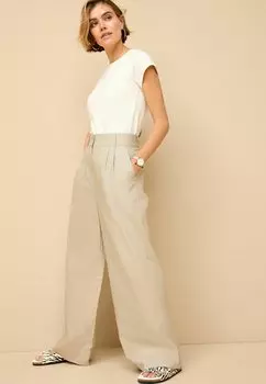 Брюки Wide Leg Petite Next, бежевый