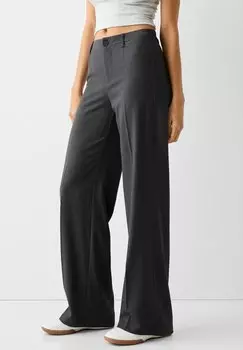 Брюки WIDE-LEG TAILORED Bershka, цвет mottled dark grey