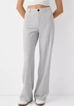 Брюки Wide-Leg Tailored Bershka, крапчатый серый