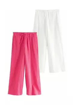 Брюки WIDE LEG TEXTURED 2 PACK Next, розовый