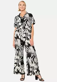 Брюки WIDE WITH TROPICAL PRINT LolaLiza, черный