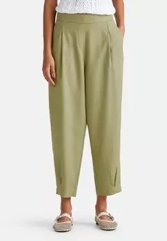 Брюки WITH PLEATS United Colors of Benetton, зеленый