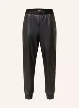 Брюки Wolford im Jogging-Stil in Lederoptik, черный