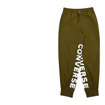 Брюки wordmark jogger 'olive green' Converse, зеленый