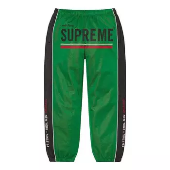 Брюки world famous jacquard track pants 'green black' Supreme, зеленый
