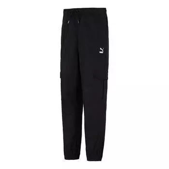Брюки woven cargo bundle feet casual long pants black Puma, черный