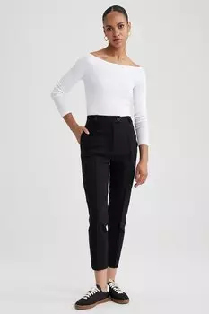 Брюки выше щиколотки Defacto, черный