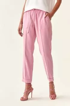 Брюки выше щиколотки с зауженной брючиной и завязкой Tatuum, розовый