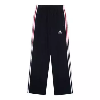 Брюки x adidas fleece baggy sweatpants 'black white red' Balenciaga, черный