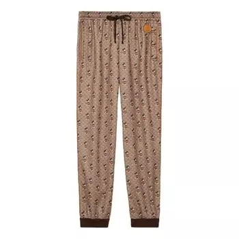 Брюки x disney mickey full printed drawstring jogging pants for men brown Gucci, коричневый
