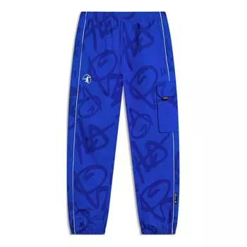 Брюки x disney oswald сплошной принт джоггеры брюки Li-Ning, синий