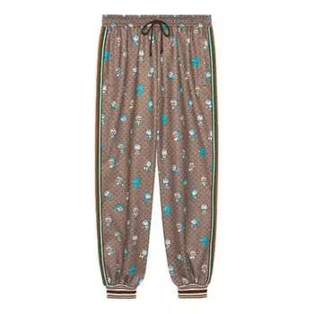 Брюки x doraemon ss21 monogram pants 'brown' Gucci, коричневый