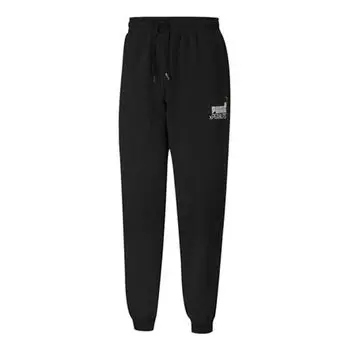Брюки x peanuts snoopy black drawstring sweatpants 'black grey' Puma, черный
