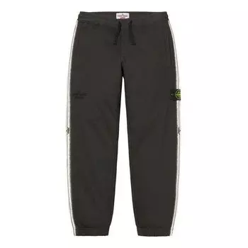 Брюки x stone island stripe sweatpants 'black white' Supreme, черный