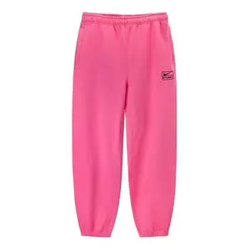 Брюки x stussy sweatpants 'pink black' Nike, розовый