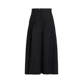 Брюки Yohji Yamamoto Wool Gabardine Layered Pants Black, черный