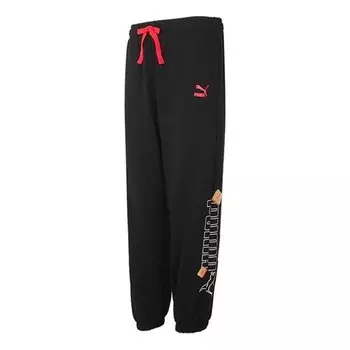 Брюки yotox sweatpants 'black red' Puma, черный