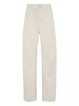 Брюки закругленные Brunello Cucinelli, нейтральный