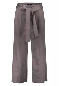 Брюки замшевые с поясом Zero, серый