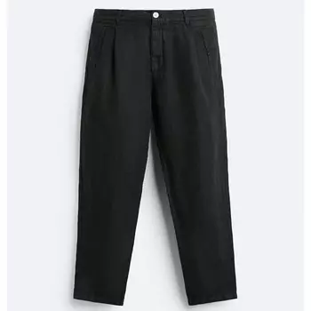 Брюки Zara 100% Linen, черный