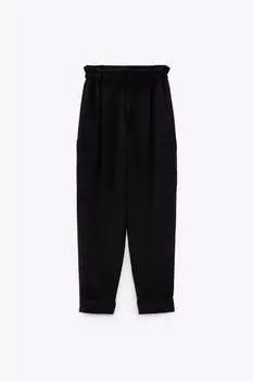 Брюки Zara Baggy Cargo, черный