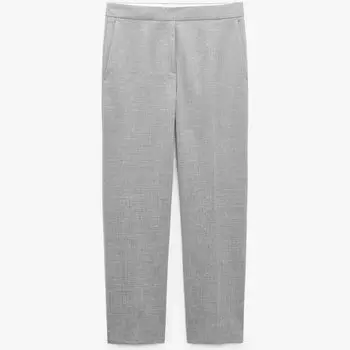 Брюки Zara Basic Cropped, серый