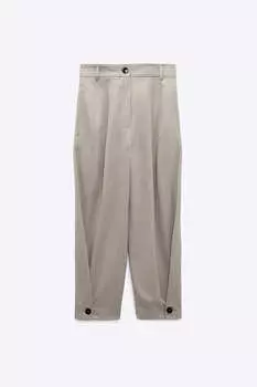 Брюки Zara Carrot Fit With Darts Detail, бежевый