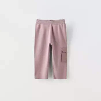 Брюки Zara Contrast Pockets, пыльно-розовый