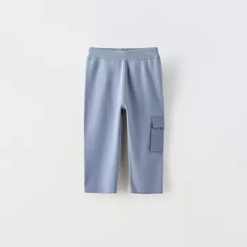 Брюки Zara Contrast Pockets, сиренево-синий