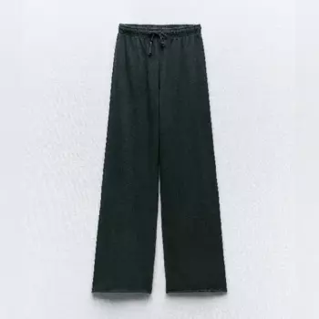 Брюки Zara Faded-effect Plush Jogger, темно-серый
