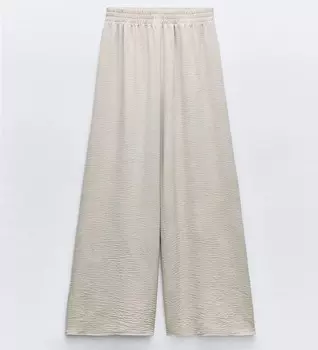 Брюки Zara Flowing Palazzo, бежевый