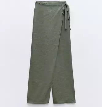 Брюки Zara Flowing Wrap, хаки