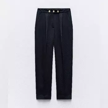 Брюки Zara Gold Buttons, темно-синий