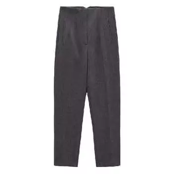Брюки Zara High Waist, серый меланж