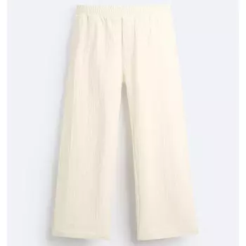 Брюки Zara Irregular Jacquard, белый