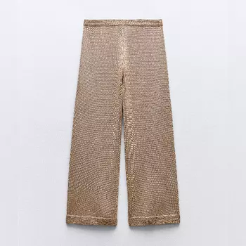 Брюки Zara Knit, светло-коричневый