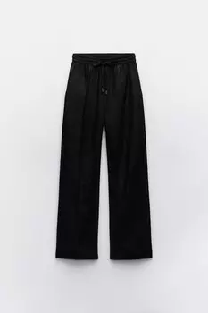 Брюки Zara Linen Blend, черный