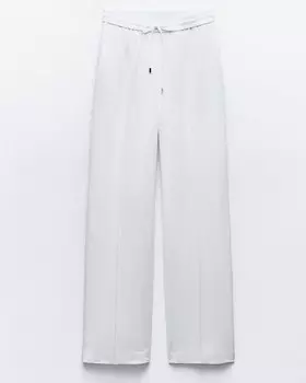 Брюки Zara Linen Blend Straight, белый