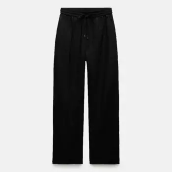 Брюки Zara Linen Blend Straight, черный